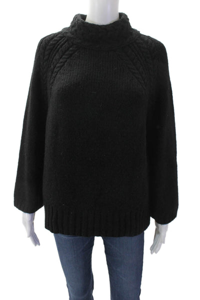 MNG Womens Long Sleeve Oversized Mock Neck Sweater Black Size Extra Small