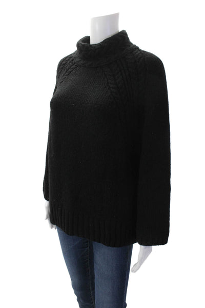MNG Womens Long Sleeve Oversized Mock Neck Sweater Black Size Extra Small
