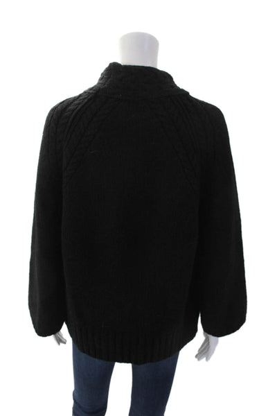 MNG Womens Long Sleeve Oversized Mock Neck Sweater Black Size Extra Small