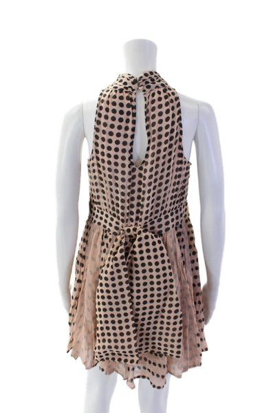 Maeve Anthropologie Womens Polka Dot Sleeveless Mini Dress Pink Size XXSP