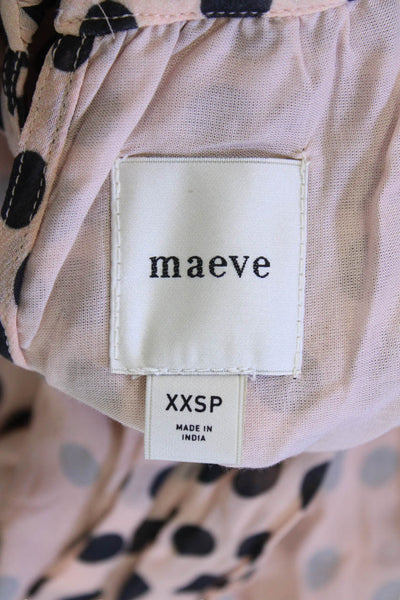 Maeve Anthropologie Womens Polka Dot Sleeveless Mini Dress Pink Size XXSP