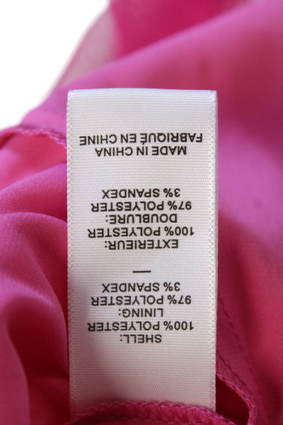 Likely Womens Ruched High Neck Sleeveless zIP uP  Tiered Mini Dress Pink Size 00