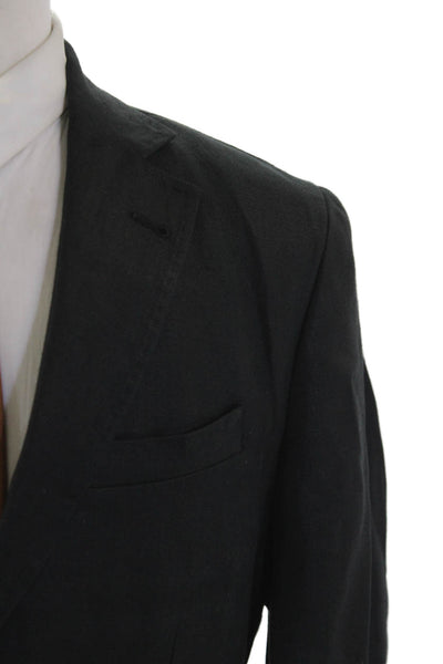 Massimo Dutti Womens Two Button Notched Lapel Blazer Jacket Black Size 40R