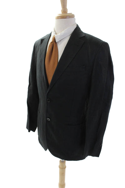 Massimo Dutti Womens Two Button Notched Lapel Blazer Jacket Black Size 40R