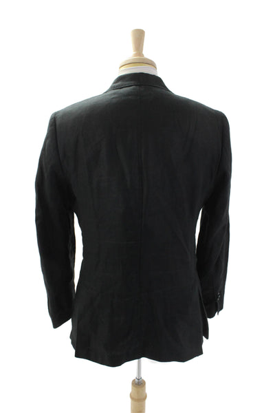 Massimo Dutti Womens Two Button Notched Lapel Blazer Jacket Black Size 40R