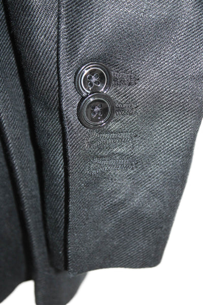 Massimo Dutti Womens Two Button Notched Lapel Blazer Jacket Black Size 40R
