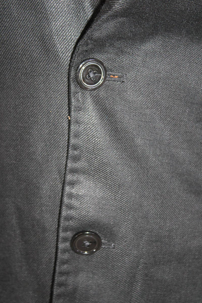 Massimo Dutti Womens Two Button Notched Lapel Blazer Jacket Black Size 40R
