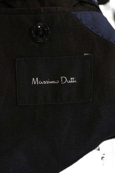 Massimo Dutti Womens Two Button Notched Lapel Blazer Jacket Black Size 40R