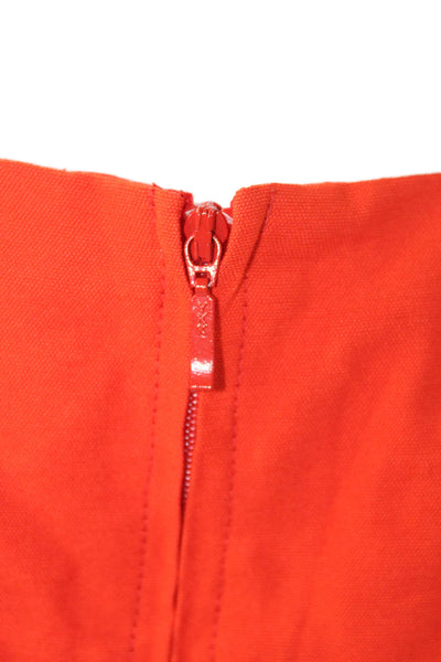 Finders Keepers Women's Puff Sleeves O-Ring Cropped Top Blouse Orange Size XS