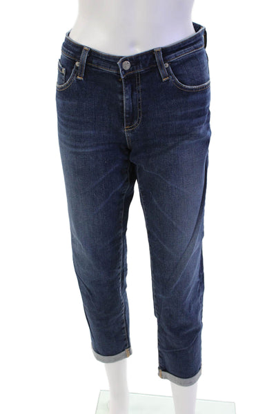 AG Adriano Goldschmied Womens Cotton The Stevie Roll Up Jeans Blue Size 31