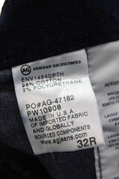 AG Adriano Goldschmied Womens Cotton Corduroy Slim Fit Jeans Blue Size 32