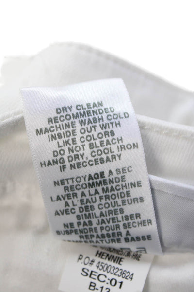 Joes Womens Cotton Pocketed Mid Rise Flared Leg Jeans Solid White Size 32