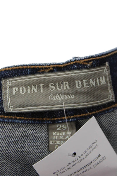 Point Sur Denim Womens Cotton Mid Rise Five Pocket Casual Jeans Blue Size 28