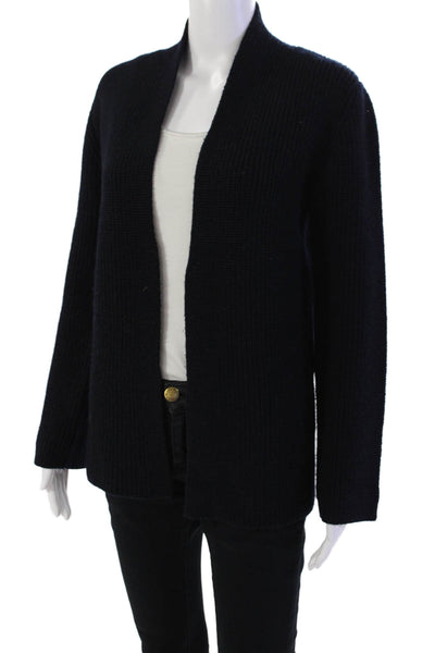 Calvin Klein Womens Wool Long Sleeve Open Front Cardigan Navy Size S