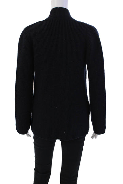 Calvin Klein Womens Wool Long Sleeve Open Front Cardigan Navy Size S
