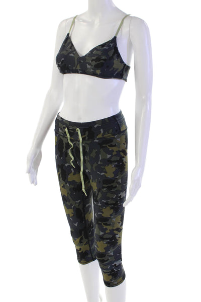 The Upside Womens Midrise Fitted Workout Two Piece Camouflage Legging Set Size S