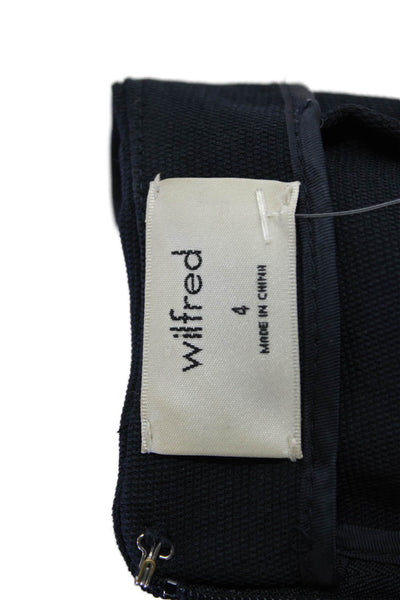Wilfred Womens Sleeveless Scoop Neck Open Back Lined Jumpsuit Navy Size 4