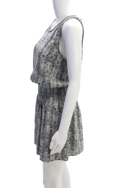 Joie Womens Textured Sleeveless Round Neck Animal Print Short Dress Gray Size S