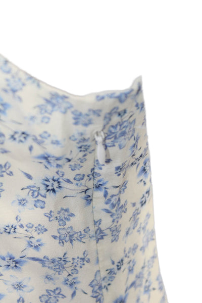 Z Supply Womens Spaghetti Strap Scoop Neck Floral Printed Tank Top Blue Size M