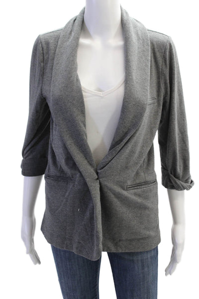 Soft Joie Womens Modal Long Sleeve Button Open Collar Sweater Gray Size S