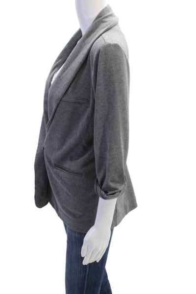 Soft Joie Womens Modal Long Sleeve Button Open Collar Sweater Gray Size S