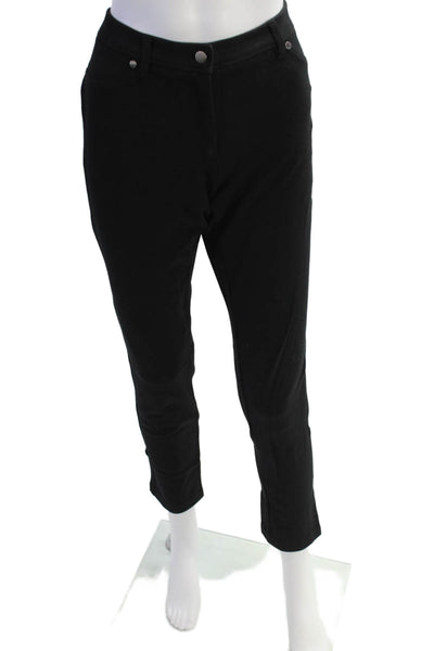J. Mclaughlin Womens Two Pocket Mid-Rise Button Close Skinny Pants Black Size 10