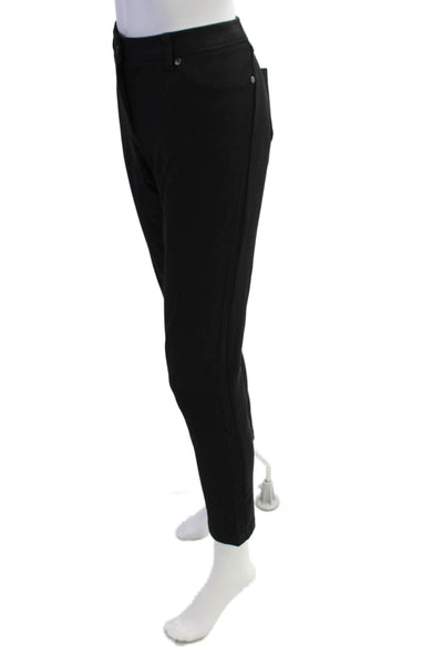 J. Mclaughlin Womens Two Pocket Mid-Rise Button Close Skinny Pants Black Size 10