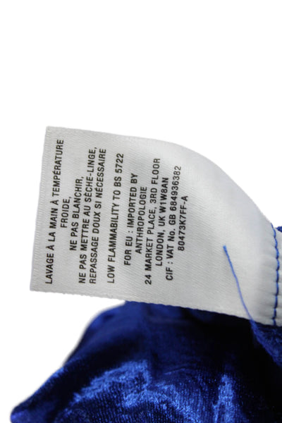 HD In Paris Womens Satin Pleated Elastic Waist Mid-Calf Skirt Blue Size L