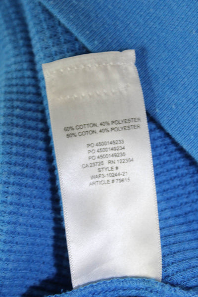 TNA Womens Cotton Long Sleeve Full Zip Lined Knit Hoodie Blue Size L
