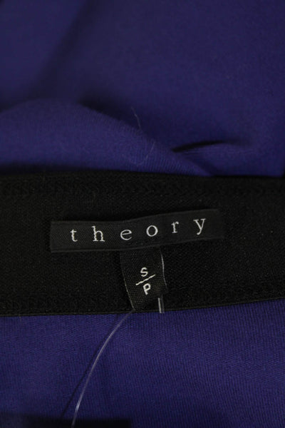 Theory Womens Colorblock Elastic Waist A Line Mini Skirt Purple Size S