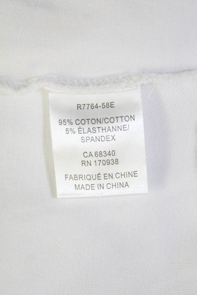 Renuar Womens Collared 1/2 Zippered Short Sleeve Blouse Top White Size M