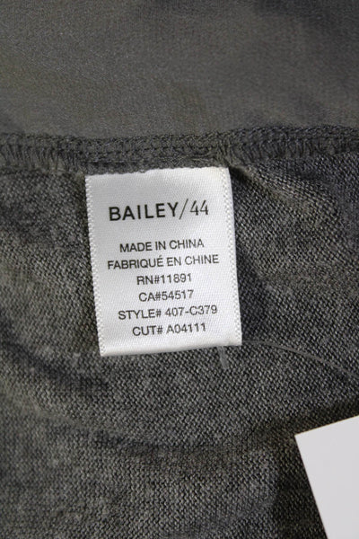 Bailey 44 Womens Long Sleeve Cold Shoulder Square Neck Top Gray Silk Size Medium