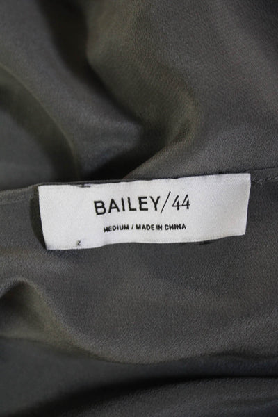 Bailey 44 Womens Long Sleeve Cold Shoulder Square Neck Top Gray Silk Size Medium