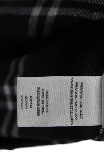 Rails Womens Button Front Collared Plaid Mini Shirt Dress Black Gray Size Medium