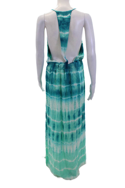 Young Fabulous & Broke Womens V Neck Tie Dye Print Sundress Blue Size S