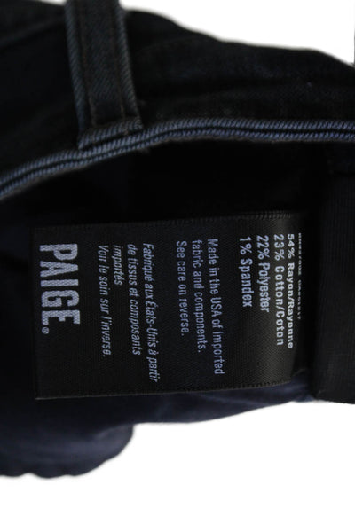 Paige Womens Cotton Zip Button Skinny Leg Denim Jeans Blue Size EUR 31