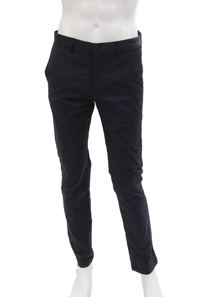 Theory Men's Button Closure Straight Leg Dress Work Pants Black Size 33