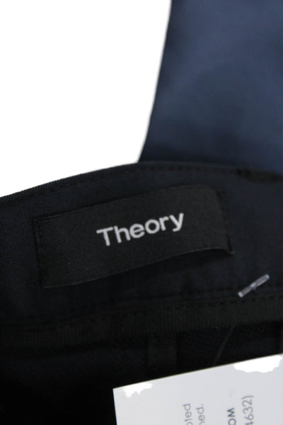 Theory Men's Button Closure Straight Leg Dress Work Pants Black Size 33
