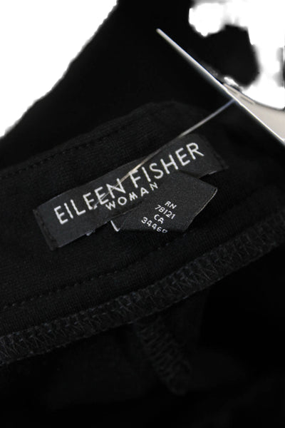 Eileen Fisher Womens Zippered Pocket Wide Legged High Rise Pants Black Size 1X