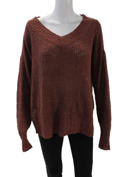 Pilcro and the Letterpress Anthropologie Womens Pullover Sweater Red Size XS