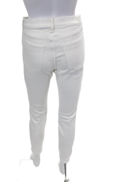 Hatch Womens Zip Button Lined Skinny Leg Ankle Jeans White Size EUR 29