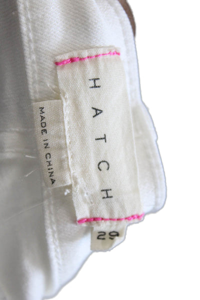 Hatch Womens Zip Button Lined Skinny Leg Ankle Jeans White Size EUR 29