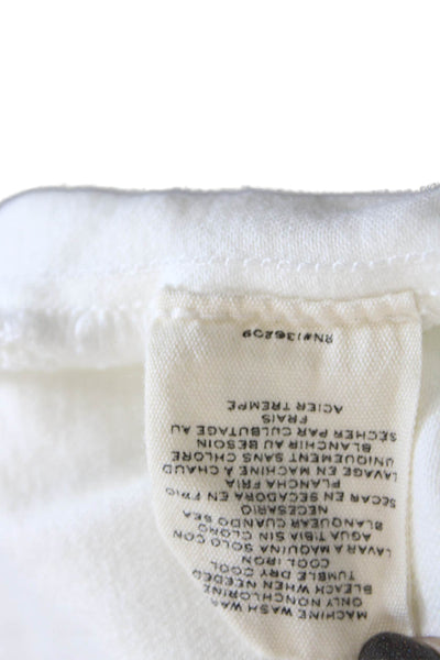 Hatch Womens Zip Button Lined Skinny Leg Ankle Jeans White Size EUR 29