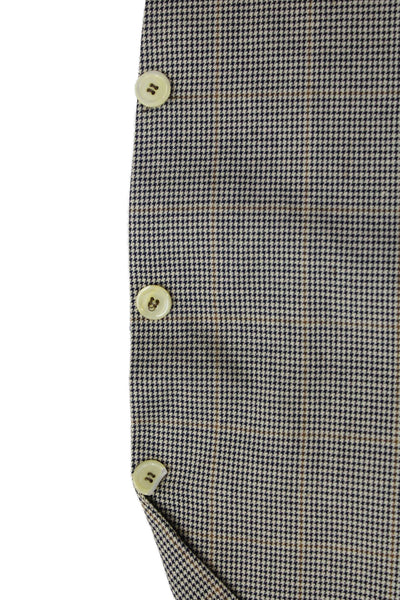 Valentino Uomo Mens Three Button Houndstooth Blazer Jacket Black White IT 50