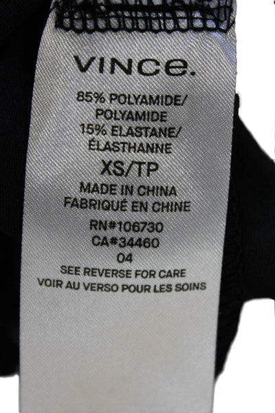 Vince Womens Spaghetti Strap Scoop Neck Velour Tank Top Black Size Extra Small