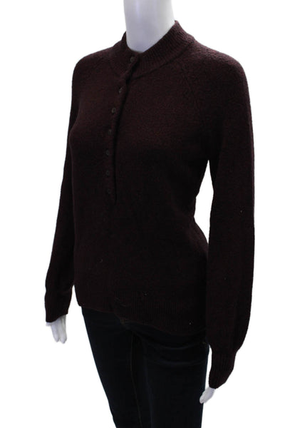 Madewell Womens Long Sleeve Half Button Crew Neck Sweater Red Cotton Size XS