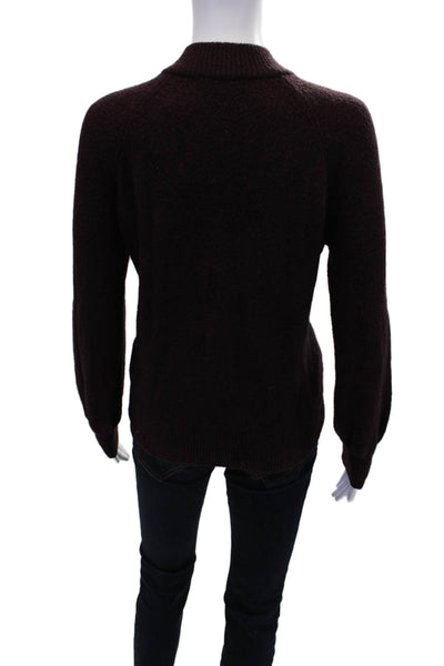 Madewell Womens Long Sleeve Half Button Crew Neck Sweater Red Cotton Size XS