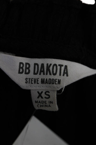 BB Dakota x Steve Madden Womens Half Sleeve V Neck Shift Dress Black Size XS