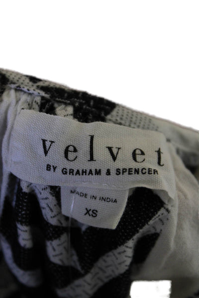 Velvet by Graham & Spencer Womens Short Sleeve Abstract Dress White Black XS