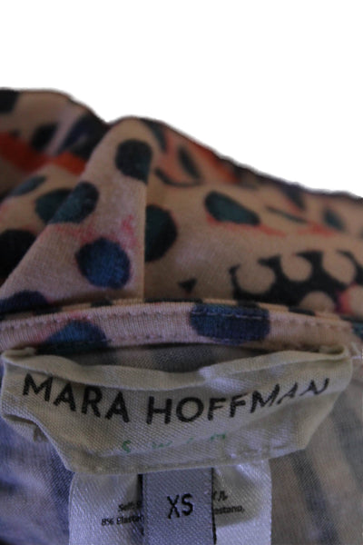 Mara Hoffman Womens Open Back Halter Abstract Mini Dress Pink Multi Size XS